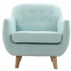 Fauteuil Déhoussable Scandinave En Tissu Menthe à L'eau Et Bois Clair YNOK