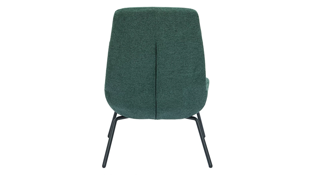 Fauteuil Design En Tissu Effet Velours Texturé Vert Et Métal Noir GILLY 6 Fauteuil Design En Tissu Effet Velours Texturé Vert Et Métal Noir GILLY – Image 4