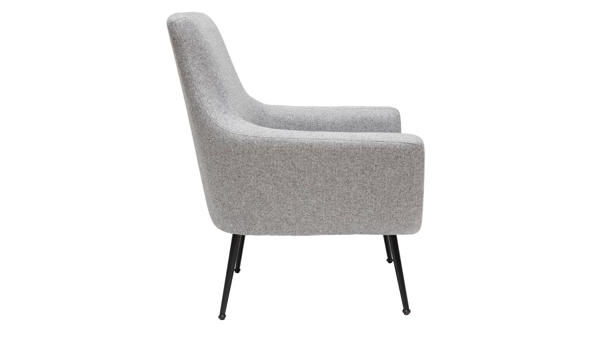 Fauteuil Design En Tissu Gris Clair Et Métal Noir MONTANA 5 Fauteuil Design En Tissu Gris Clair Et Métal Noir MONTANA – Image 3