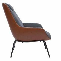 Fauteuil Design Marron Avec Tissu Effet Velours Texturé Gris Foncé Et Métal Noir MARCEAU -Canapé Soldes fauteuil design marron avec tissu effet velours texture gris fonce et metal noir marceau 50522 62278472d7254 1200 675