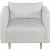 Fauteuil En Tissu Gris Clair Et Bois Clair GIADA
