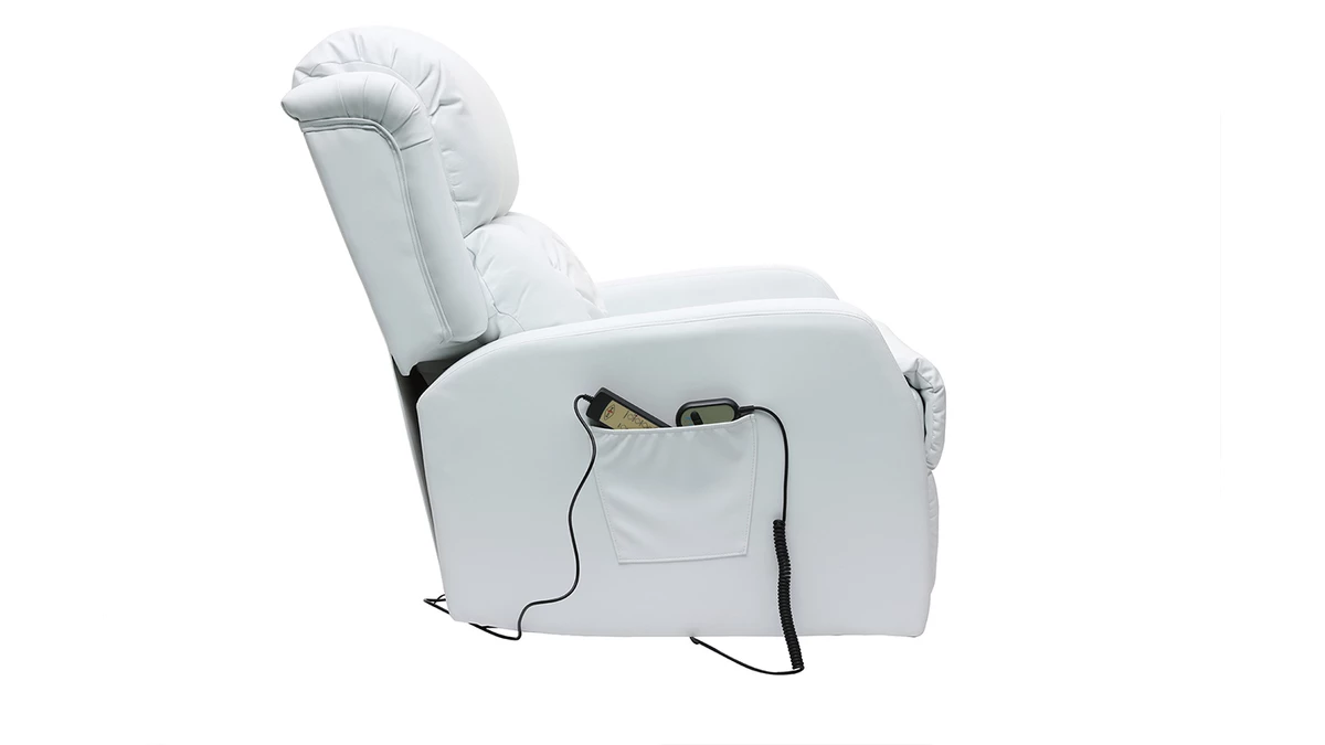 Fauteuil Relax électrique Massant Blanc GALLER 6 Fauteuil Relax électrique Massant Blanc GALLER – Image 4