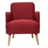 Fauteuil Scandinave En Tissu Bordeaux Et Bois Clair ISKO