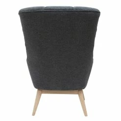 Fauteuil Scandinave En Tissu Effet Velours Texturé Gris Foncé Et Bois Clair BRODY -Canapé Soldes fauteuil scandinave en tissu effet velours texture gris fonce et bois clair brody 51289 626019ec8a657 1200 675