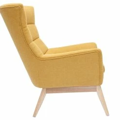 Fauteuil Scandinave En Tissu Effet Velours Texturé Jaune Moutarde Et Bois Clair BRODY -Canapé Soldes fauteuil scandinave en tissu effet velours texture jaune moutarde et bois clair brody 49575 611d30d3b72a8 1200 675