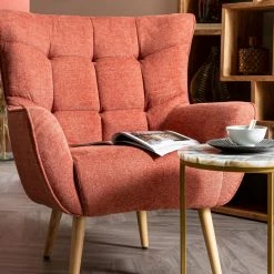 Fauteuil Scandinave En Tissu Effet Velours Texturé Terracotta Et Bois Clair AVERY - Miliboo & Stéphane Plaza -Canapé Soldes fauteuil scandinave en tissu effet velours texture terracotta et bois clair avery miliboo et stephane plaza 48372 5f7db0fd023a4 1200 675