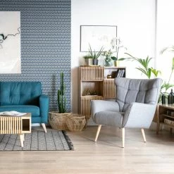 Fauteuil Scandinave En Tissu Gris Clair Et Bois Clair AVERY - Miliboo & Stéphane Plaza -Canapé Soldes fauteuil scandinave en tissu gris clair et bois clair avery miliboo et stephane plaza 47180 5df9f52073ed6 1200 675