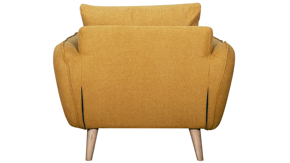 Fauteuil Scandinave En Tissu Jaune Cumin Et Bois Clair CREEP 5 Fauteuil Scandinave En Tissu Jaune Cumin Et Bois Clair CREEP – Image 3