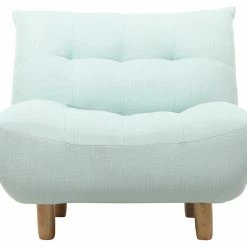 Fauteuil Scandinave En Tissu Menthe à L'eau Et Bois Clair YUMI