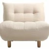 Fauteuil Scandinave En Tissu Naturel Et Bois Clair YUMI