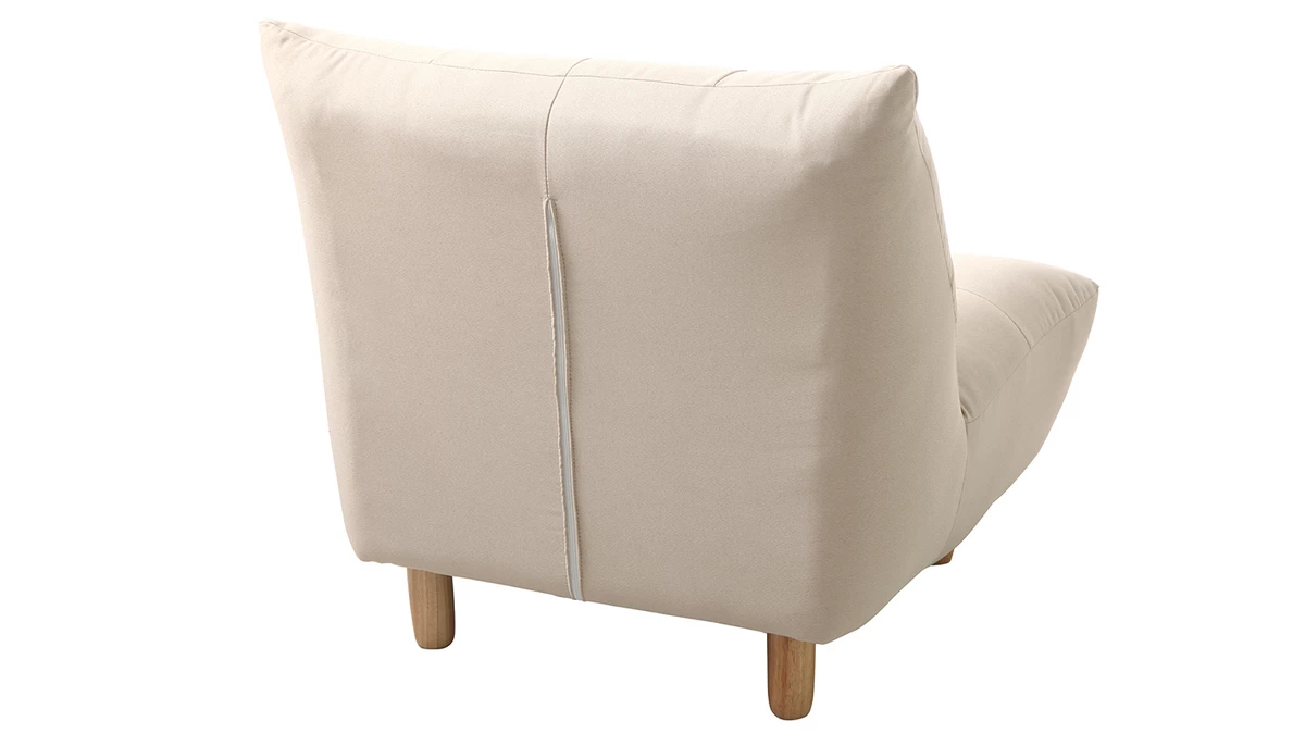Fauteuil Scandinave En Tissu Naturel Et Bois Clair YUMI 4 Fauteuil Scandinave En Tissu Naturel Et Bois Clair YUMI – Image 3