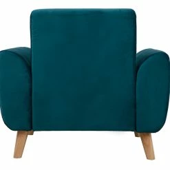 Fauteuil Scandinave En Tissu Velours Bleu Pétrole Et Bois Clair EKTOR -Canapé Soldes fauteuil scandinave en tissu velours bleu petrole et bois clair ektor 48844 5fdb76bddc328 1200 675