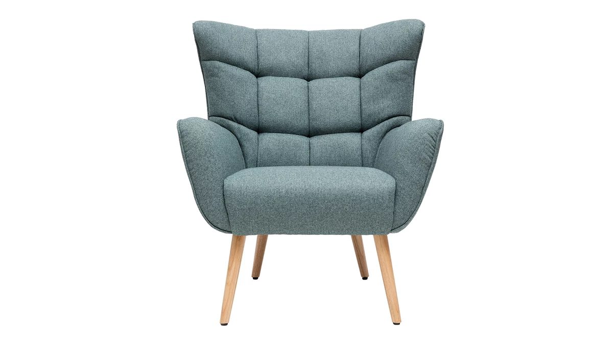 Fauteuil Scandinave En Tissu Vert Et Bois Clair AVERY - Miliboo & Stéphane Plaza 3 Fauteuil Scandinave En Tissu Vert Et Bois Clair AVERY - Miliboo & Stéphane Plaza