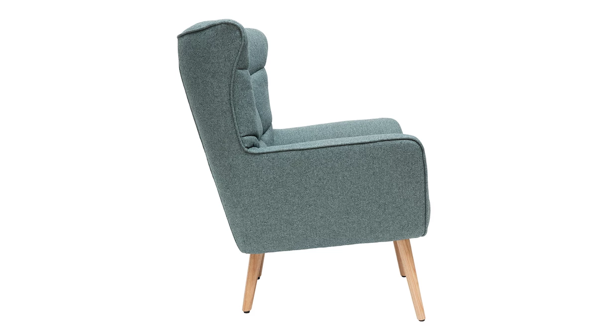 Fauteuil Scandinave En Tissu Vert Et Bois Clair AVERY - Miliboo & Stéphane Plaza 5 Fauteuil Scandinave En Tissu Vert Et Bois Clair AVERY - Miliboo & Stéphane Plaza – Image 3