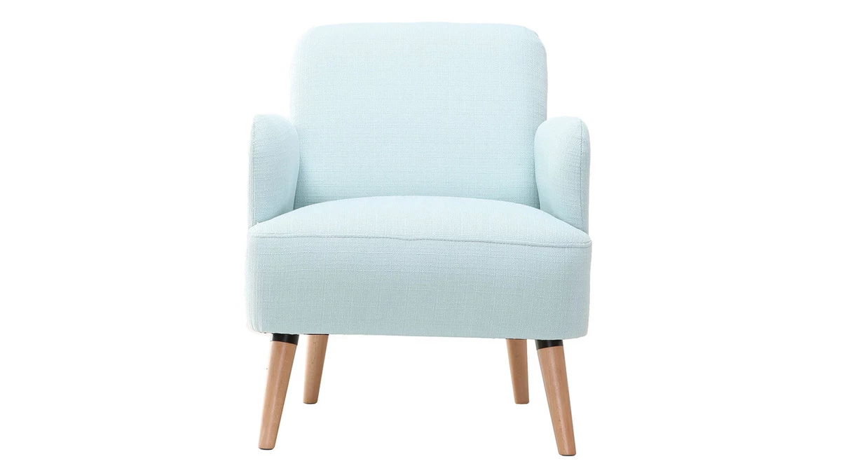 Fauteuil Scandinave Menthe à L'eau Et Bois Clair ISKO 3 Fauteuil Scandinave Menthe à L'eau Et Bois Clair ISKO