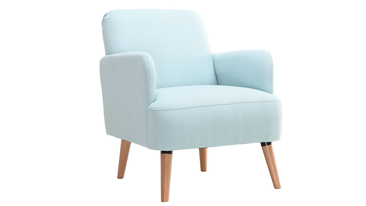 Fauteuil Scandinave Menthe à L'eau Et Bois Clair ISKO 4 Fauteuil Scandinave Menthe à L'eau Et Bois Clair ISKO – Image 2