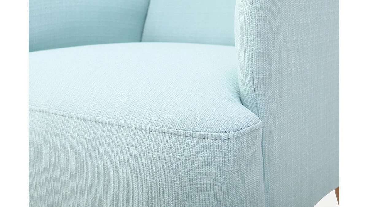 Fauteuil Scandinave Menthe à L'eau Et Bois Clair ISKO 6 Fauteuil Scandinave Menthe à L'eau Et Bois Clair ISKO – Image 4