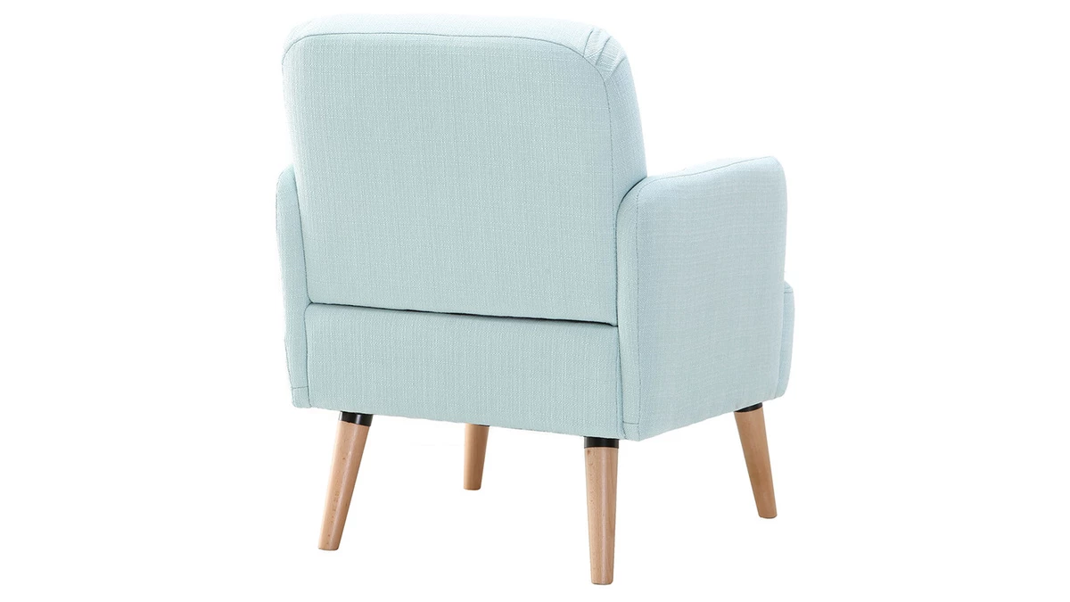 Fauteuil Scandinave Menthe à L'eau Et Bois Clair ISKO 5 Fauteuil Scandinave Menthe à L'eau Et Bois Clair ISKO – Image 3