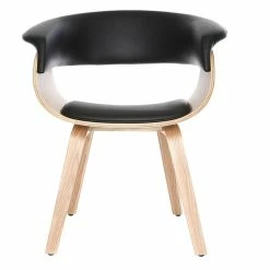 Fauteuil Scandinave Noir Et Bois Clair OKTAV