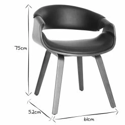 Fauteuil Scandinave Noir Et Bois Foncé Noyer ARAMIS -Canapé Soldes fauteuil scandinave noir et bois fonce noyer aramis 42638 6010544bf23cf 1200 675