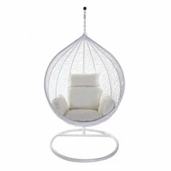 Fauteuil Suspendu Oeuf Résine Blanc MOJO