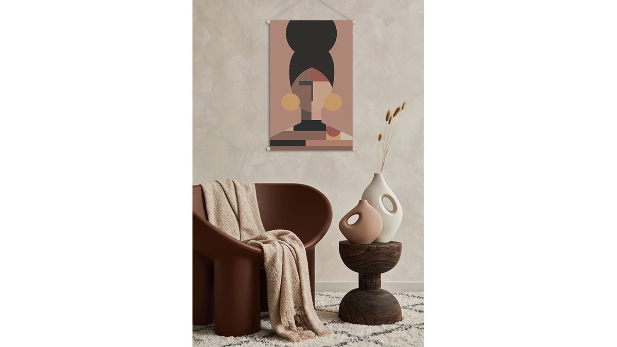 Kakemono Portrait Femme L40 X L60 Cm CURLY 6 Kakemono Portrait Femme L40 X L60 Cm CURLY – Image 4