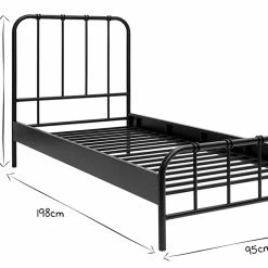 Lit 1 Place 90x190 Cm En Métal Noir AUGUSTE -Canapé Soldes lit 1 place 90x190 cm en metal noir auguste 50485 61c4acc81c477 1200 675
