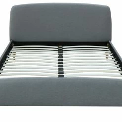 Lit 2 Places 160x200 Cm En Tissu Gris Foncé NIELS