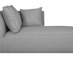 Méridienne Angle Droit En Tissu Gris Clair PLURIEL