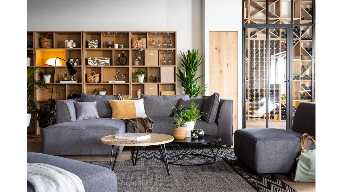 Méridienne Angle Gauche En Tissu Gris Anthracite PLURIEL 8 Méridienne Angle Gauche En Tissu Gris Anthracite PLURIEL – Image 6