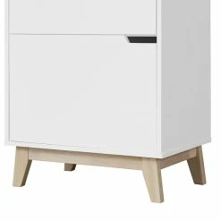 Meuble De Rangement Blanc Et Bois Clair 3 Portes L60 Cm LEENA -Canapé Soldes meuble de rangement blanc et bois clair 3 portes l60 cm leena 44142 5bc689b7bdd34 1200 675