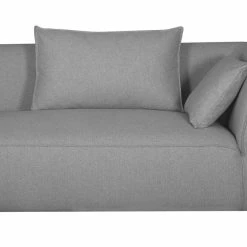 Module D'angle Droit Pour Canapé En Tissu Gris Clair PLURIEL