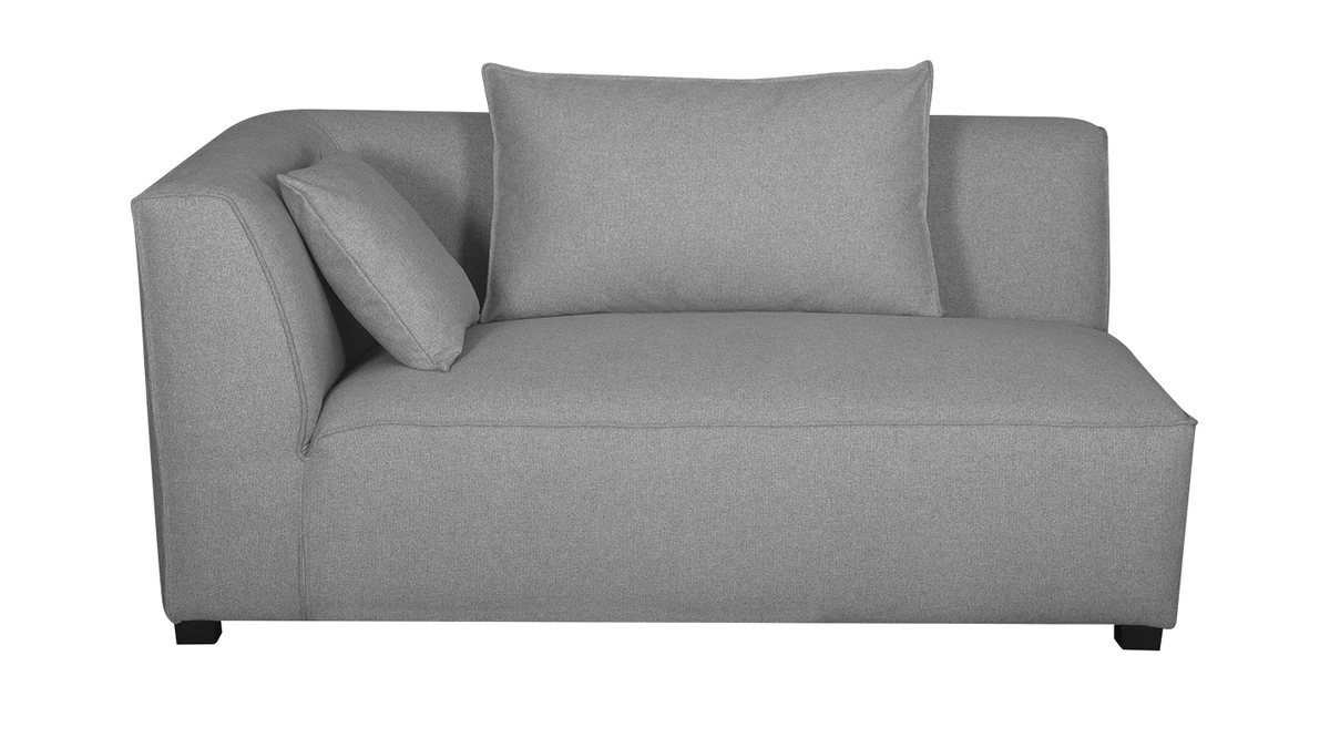 Module D'angle Gauche Pour Canapé En Tissu Gris Clair PLURIEL 3 Module D'angle Gauche Pour Canapé En Tissu Gris Clair PLURIEL