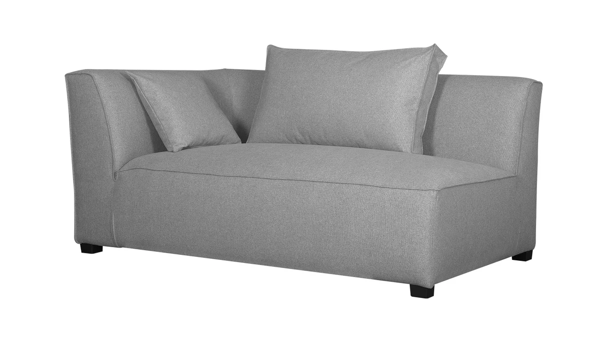 Module D'angle Gauche Pour Canapé En Tissu Gris Clair PLURIEL 4 Module D'angle Gauche Pour Canapé En Tissu Gris Clair PLURIEL – Image 2