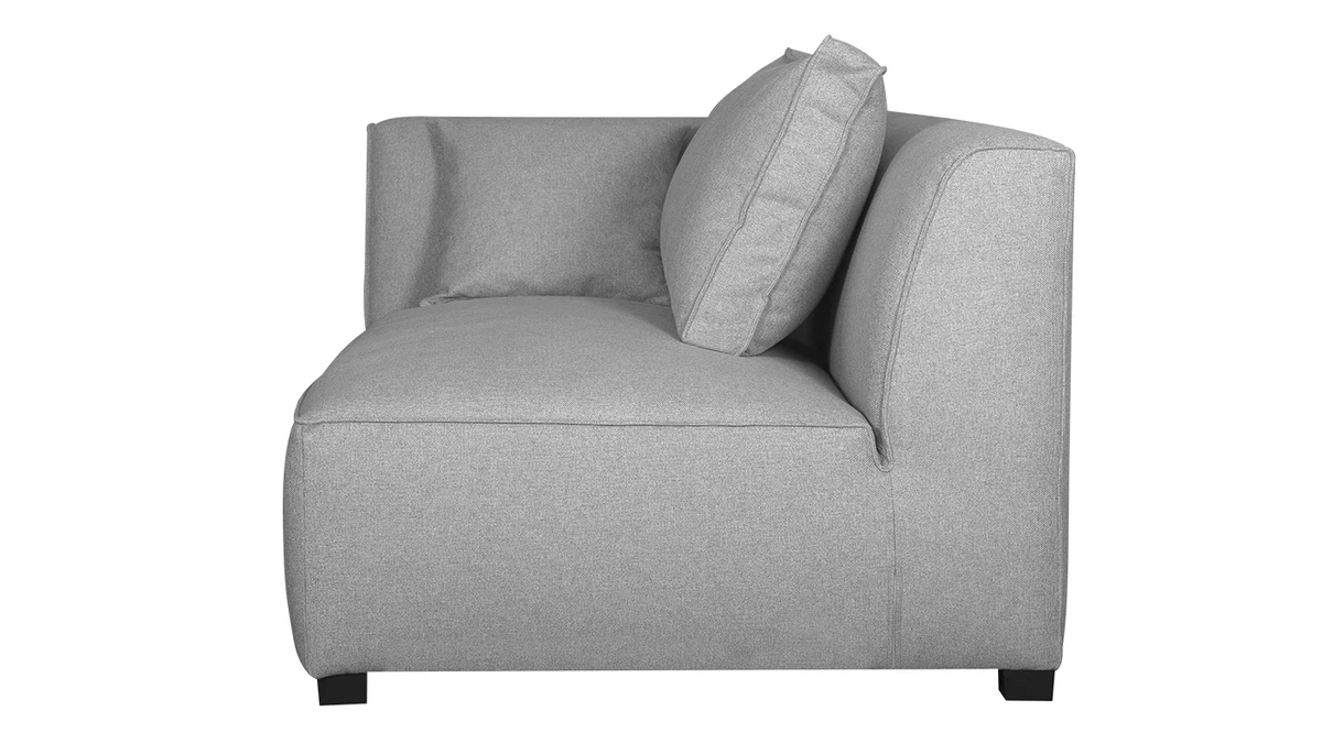 Module D'angle Gauche Pour Canapé En Tissu Gris Clair PLURIEL 5 Module D'angle Gauche Pour Canapé En Tissu Gris Clair PLURIEL – Image 3