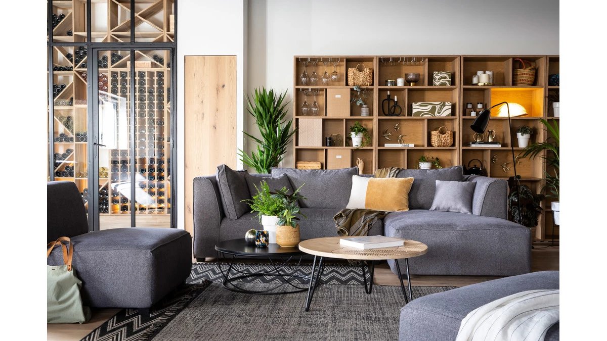 Module D'angle Gauche Pour Canapé En Tissu Gris Clair PLURIEL 8 Module D'angle Gauche Pour Canapé En Tissu Gris Clair PLURIEL – Image 6