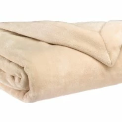 Plaid Doux En Polyester Crème 150 X 200 Cm FERO