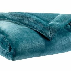 Plaid En Polyester Bleu Canard 150 X 200 Cm FERO