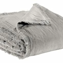 Plaid En Velours Gris Perle 135 X 200 Cm PESCA