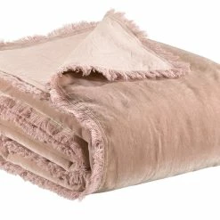 Plaid En Velours Rose 135 X 200 Cm PESCA