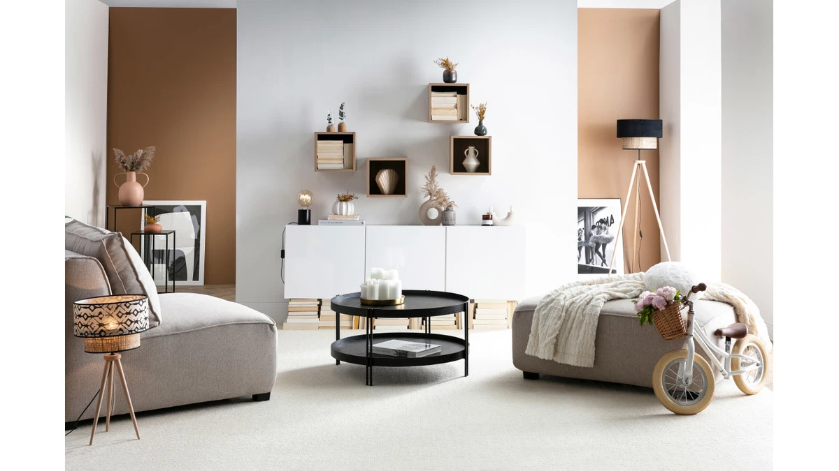 Pouf Module De Canapé En Tissu Beige PLURIEL 7 Pouf Module De Canapé En Tissu Beige PLURIEL – Image 5