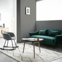 Rocking Chair Design En Tissu Effet Velours Gris Et Métal Noir MAMBO -Canapé Soldes rocking chair design en tissu effet velours gris et metal noir mambo 46467 5e21934d41895 1200 675