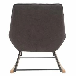 Rocking Chair Design En Tissu Effet Velours Gris Foncé, Métal Noir Et Bois Clair BILLIE -Canapé Soldes rocking chair design en tissu effet velours gris fonce metal noir et bois clair billie 48655 602c098b1bdca 1200 675