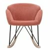 Rocking Chair En Tissu Effet Velours Texturé Terracotta, Métal Noir Et Bois Clair RHAPSODY -Canapé Soldes rocking chair en tissu effet velours texture terracotta metal noir et bois clair rhapsody 49297 60701de15eaef 1200 675