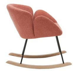 Rocking Chair En Tissu Effet Velours Texturé Terracotta, Métal Noir Et Bois Clair RHAPSODY -Canapé Soldes rocking chair en tissu effet velours texture terracotta metal noir et bois clair rhapsody 49297 60701de4dccfb 1200 675