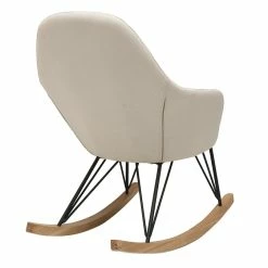 Rocking Chair En Tissu Naturel, Bois Clair Et Métal Noir JHENE -Canapé Soldes rocking chair en tissu naturel bois clair et metal noir jhene 36334 5bb374006f539 1200 675