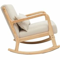 Rocking Chair Scandinave En Tissu Effet Velours Beige Et Bois Clair DERRY -Canapé Soldes rocking chair scandinave en tissu effet velours beige et bois clair derry 51834 62d50e6fc95f0 1200 675