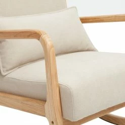 Rocking Chair Scandinave En Tissu Effet Velours Beige Et Bois Clair DERRY -Canapé Soldes rocking chair scandinave en tissu effet velours beige et bois clair derry 51834 62d50e7b8ab37 1200 675