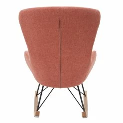 Rocking Chair Scandinave En Tissu Effet Velours Texturé Terracotta, Métal Noir Et Bois Clair ESKUA -Canapé Soldes rocking chair scandinave en tissu effet velours texture terracotta metal noir et bois clair eskua 49298 607028dc6f2fc 1200 675