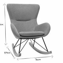 Rocking Chair Scandinave En Tissu Effet Velours Texturé Terracotta, Métal Noir Et Bois Clair ESKUA -Canapé Soldes rocking chair scandinave en tissu effet velours texture terracotta metal noir et bois clair eskua 49298 622079fe123c7 1200 675